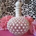 Vintage Hobnail Moonstone Opalescent Perfume Bottle With Lid, Wrisley
