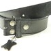 Leather Belt For Belt Buckle Solid Black Distressed