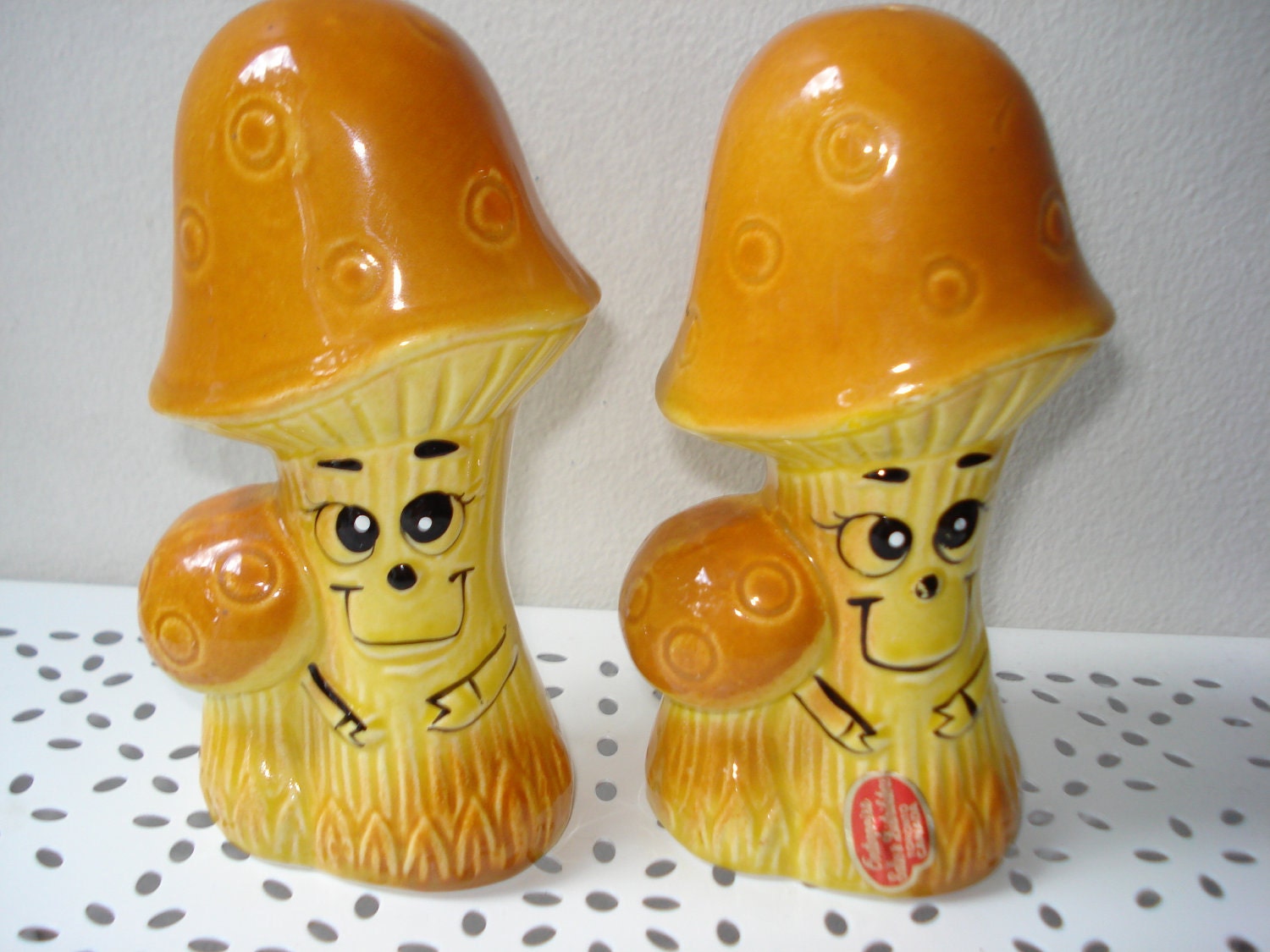 Vintage Mushroom Salt and Pepper Shakers by LadybumbleVintage
