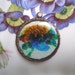 Blossom pendant Blue Poppy- art resin pendant original painting. bright blue flower. small brass bezel. jewelry finding. Jettabugjewelry
