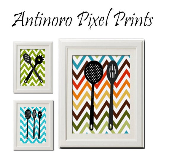 Items similar to Vintage / Modern Kitchen Art Prints Collection(series