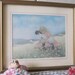 Darling Little Girl print with Lambs Sweet Open to Offers 19 inches long 16 inches wide