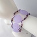 CLEARANCE - Purple Sea Glass Disks Bracelet with Antique Silver Magnetic Clasp