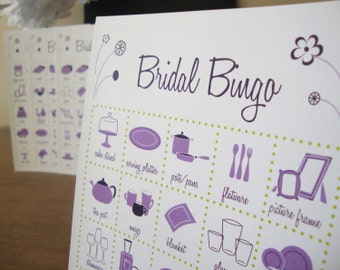 Bridal Shower Bingo Cards - 5 x 5 - Set of 10