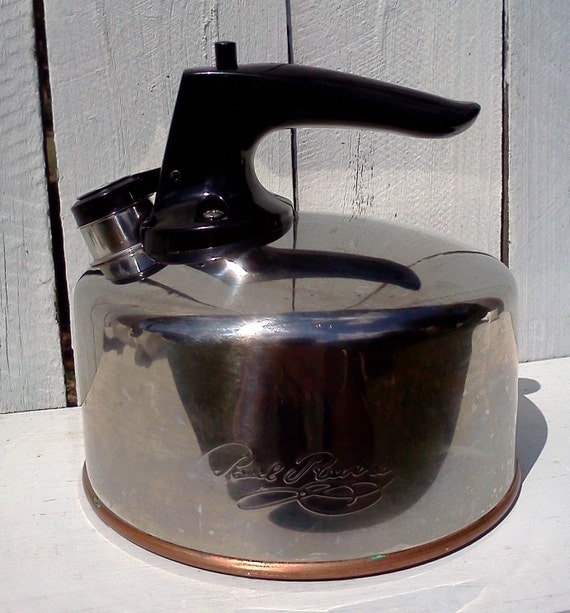 Vintage Revere Ware Copper Bottom Kettle Tea Kettle Stainless