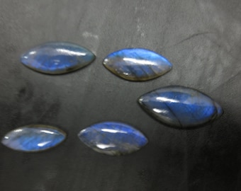 5 Piece Lot Labradorite Full Flashy Blue Fire Marquise Very Good Quality