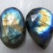 2 Piece Gorgeouse Nice Quality Labradorite Super Sperkle Rose Cut Faceted Full Flashy Fire