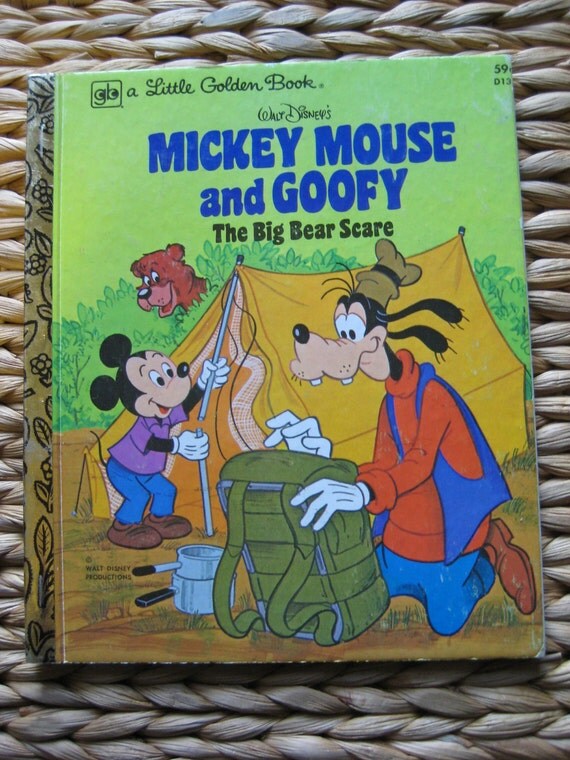 Vintage Little Golden Book Mickey Mouse and Goofy The Big