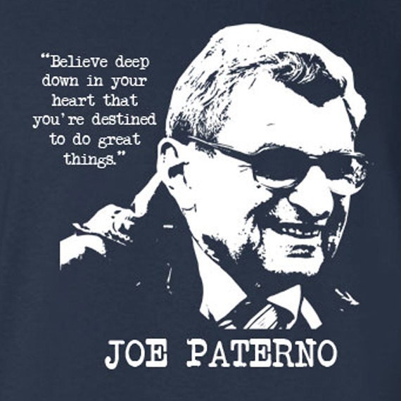 Items similar to Joe Paterno Quote Navy T-shirt Memorial 