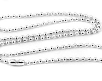50 Silver Ball Chain Necklace - 18" - 2.4mm - Ball Chains