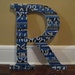 Large Wood Letters-STUNNING large mosaic license plate letters-vintage plates hand cut-you pick color and letter
