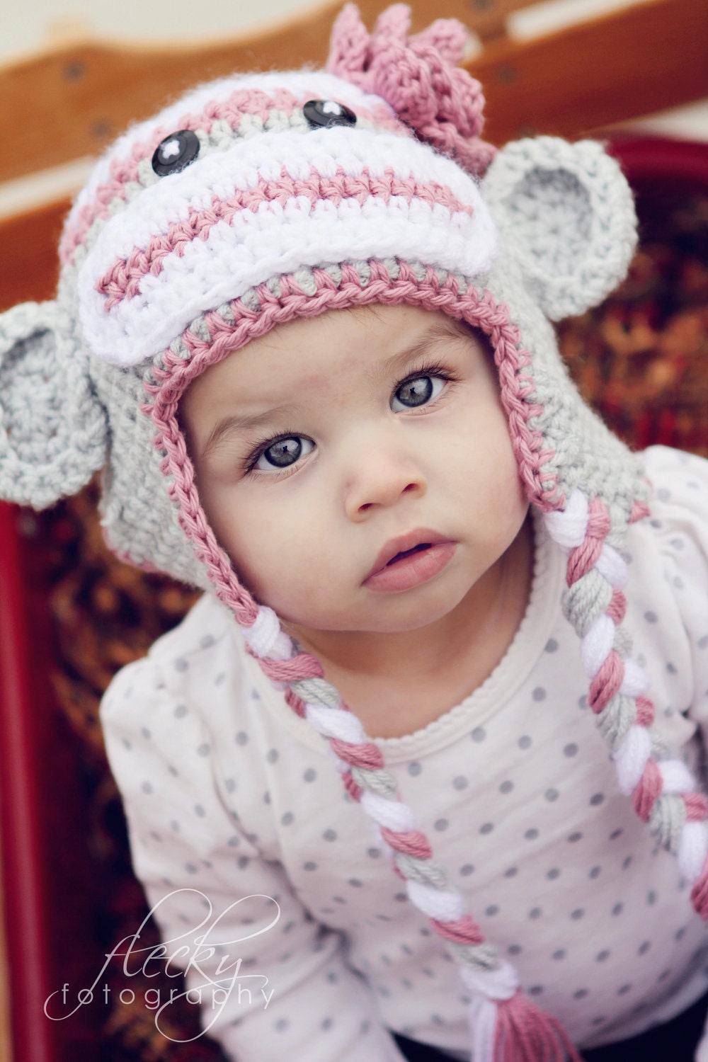 Sock Monkey Hat Girl Dusty LightHot Pink or by treslittlekings