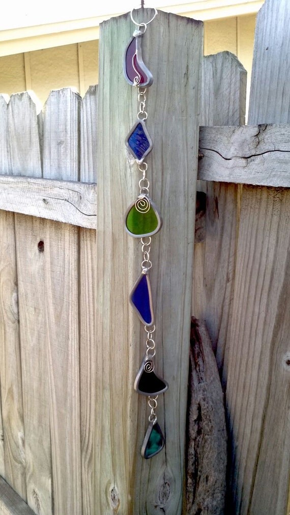 Items Similar To Stained Glass Decorative Garden Art Dangler Ornaments 