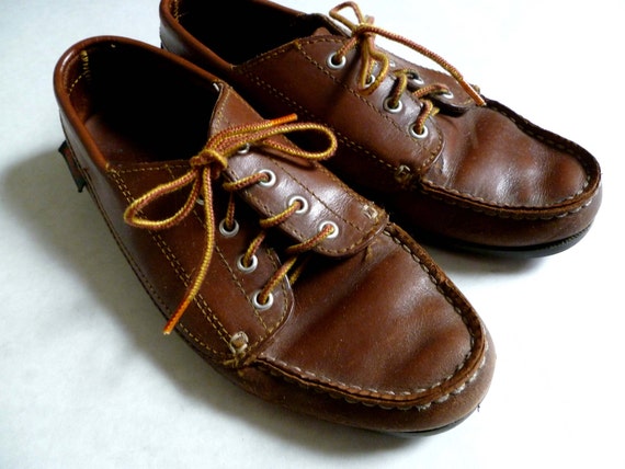 Leather BASS BOAT SHOES by BuddyBuddyVintage on Etsy