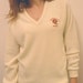 Vintage SF 49ers V Neck 80s cream Embroidered SWEATER by Logo 7 Unisex
