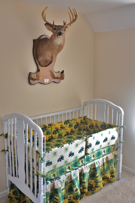Items similar to JOHN DEERE custom baby crib bedding set on Etsy