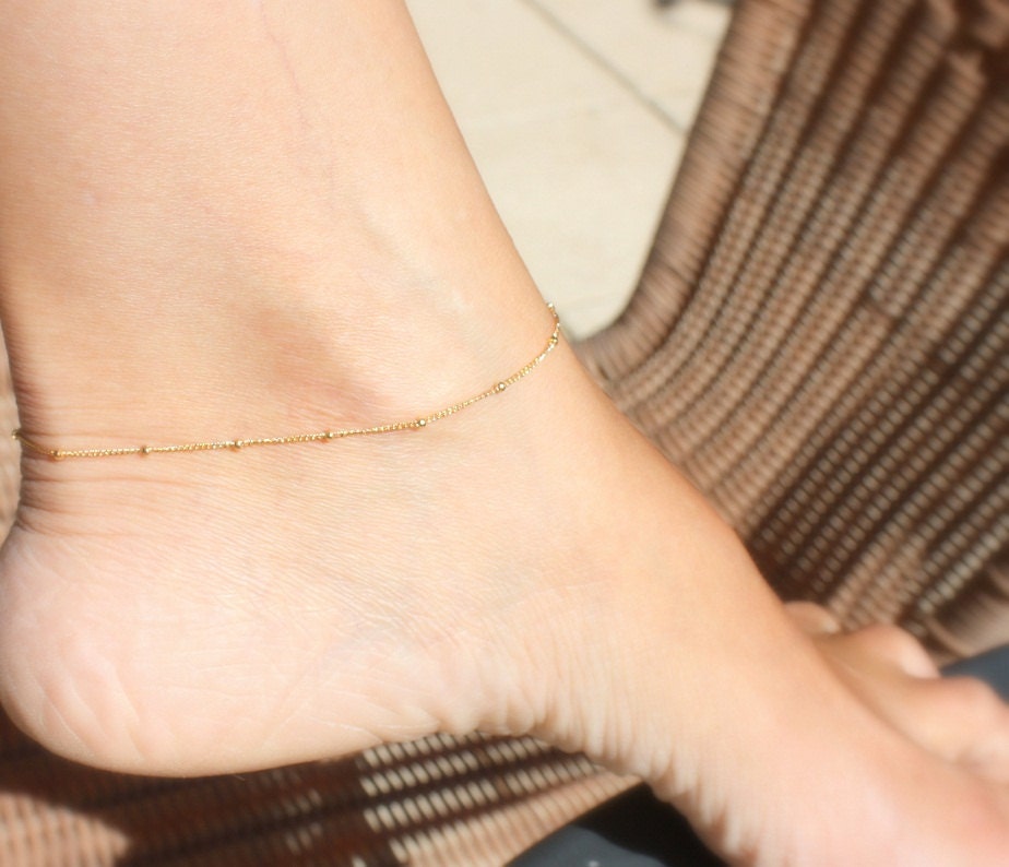 Delicate Gold Anklet Anklet Ankle Braceletsatellitesimple 1541