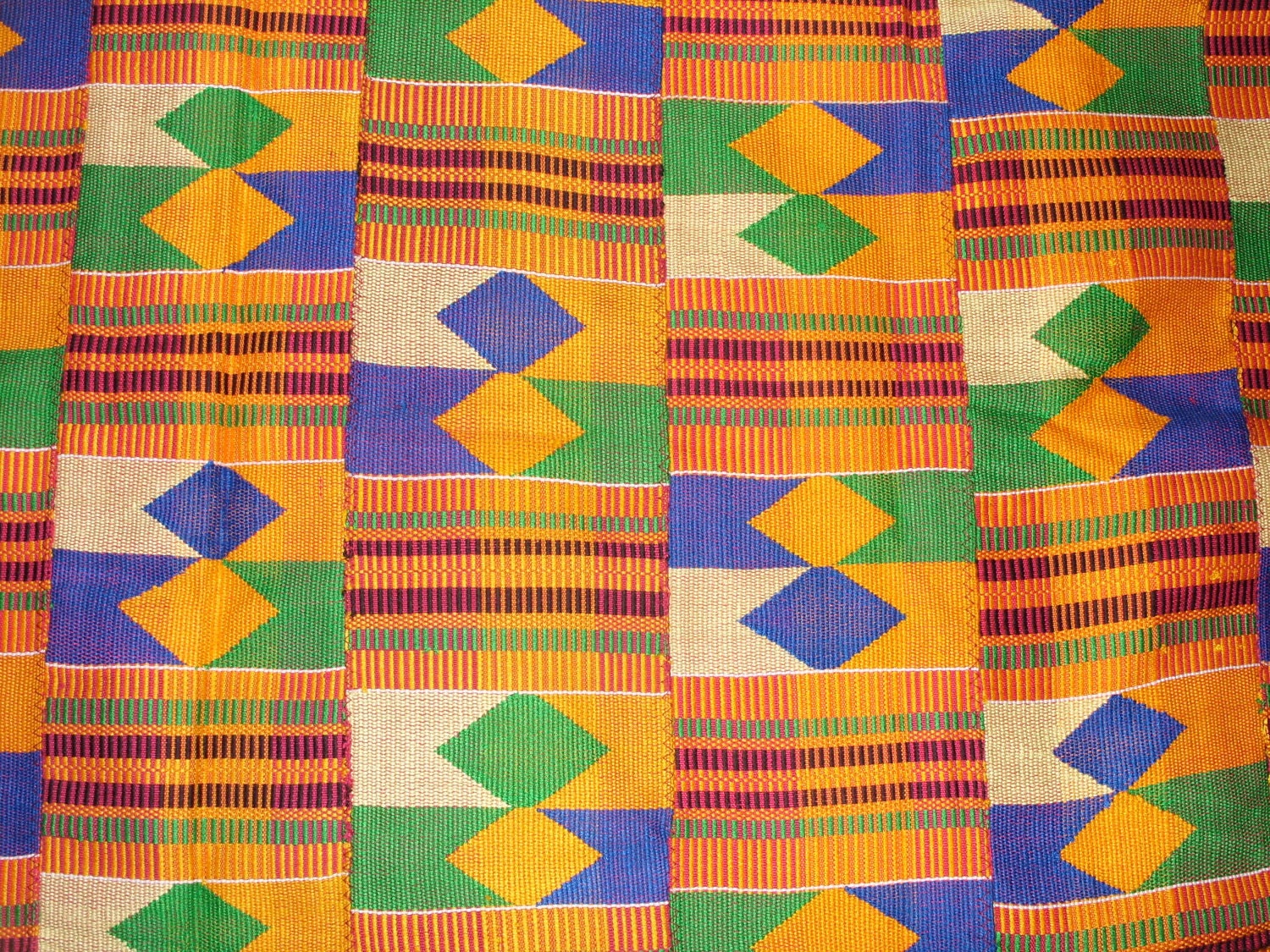 Traditional Hand Woven Ashanti Kente Cloth At 2 Yards