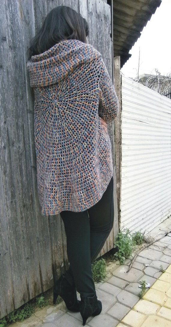 Crochet Jacket Circular Knit Cardigan
