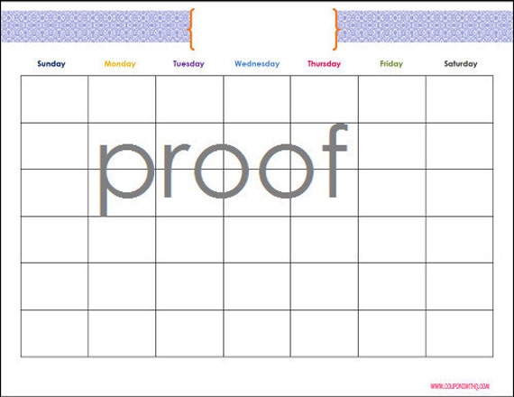 printable blank calendar