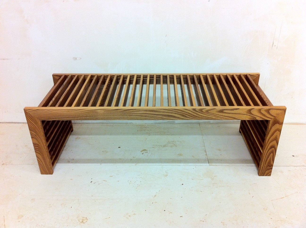 Contemporary Solid Wood Bench by New8th on Etsy