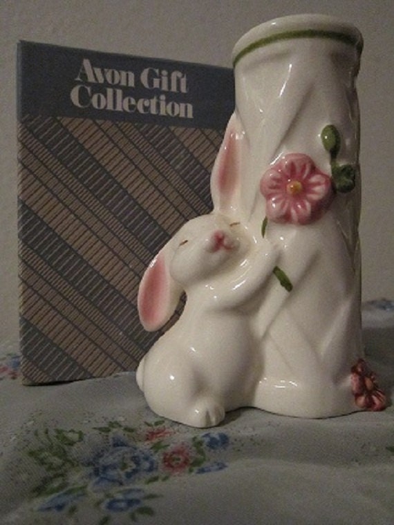 Avon Bunny Bud Vase by WhoseWoodsAreThese on Etsy