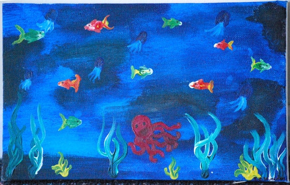 Aquarium Painting by kathleenstuart1 on Etsy