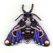 Purple Hawkmoth Bead Embroidered Brooch
