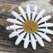 Vintage Enamel Flower Brooch Daisy Bohemian Chic Flower Power Shabby Cottage Chic
