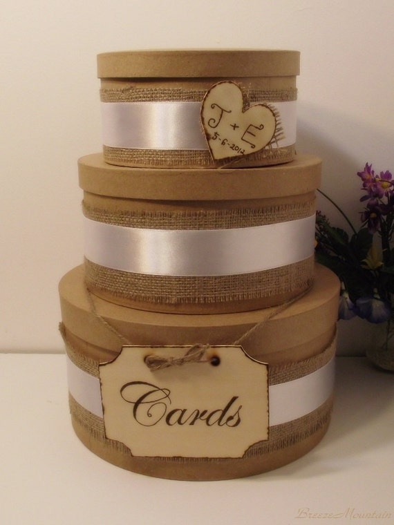 Items similar to 3 Tier Rustic Wedding Card Box ,Wedding ...