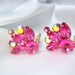 ON HOLD Vintage Pink Rhinestone Earrings