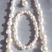 Vintage White Pearl Jewelry Set with Silver Spacers marked NWT
