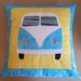 Aqua and Yellow VW Bus Pillow/Cushion