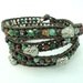 Skull green agate,carnelian wrapped silver charm bracelet