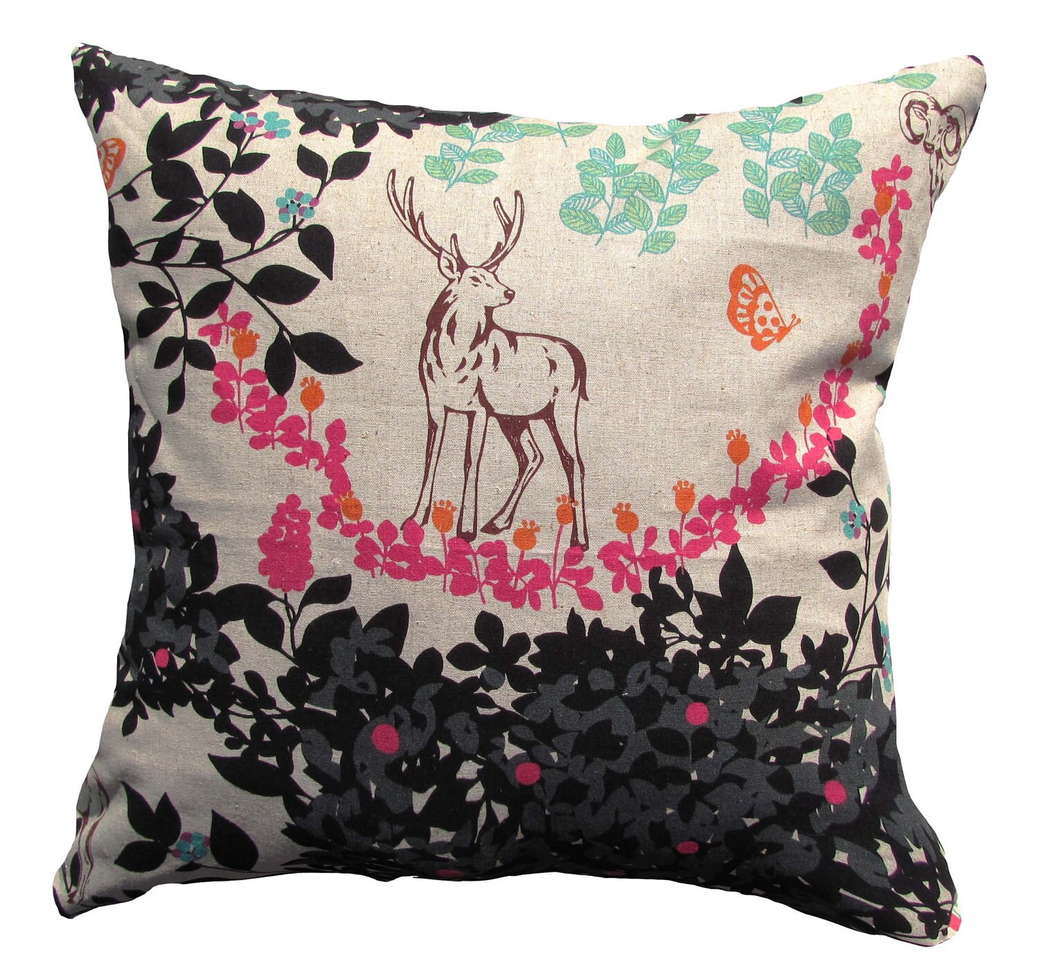 Japanese Pillow Cover Echino Pillow Deer in by AnyarwotDesigns