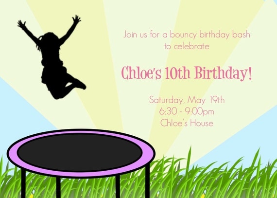 Items similar to Trampoline Birthday Invitation on Etsy