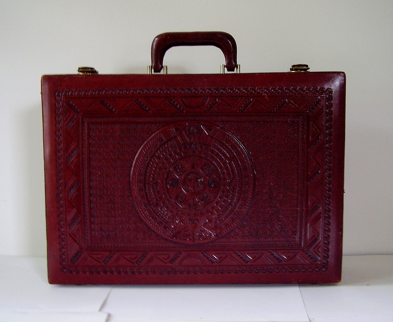 hand tooled briefcase