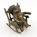 Cute Brass Frog in a Rocking Chair Ornament