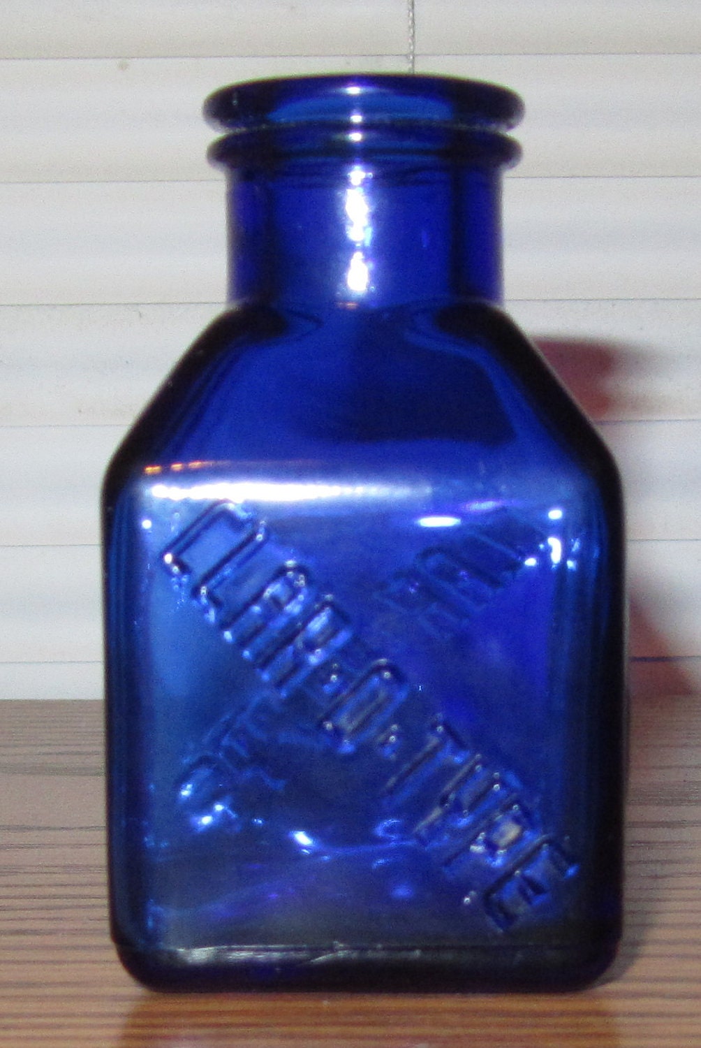 Vintage ClarOType Ink Bottle Cobalt Blue