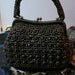 vintage Marchioness Rich Brown Raffia straw handbag purse with beads and rings summer fun bag