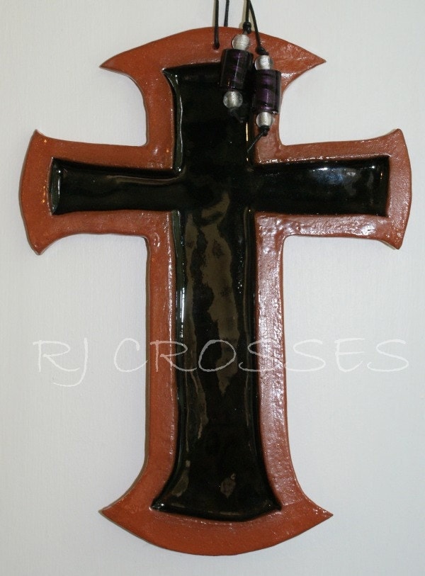 Ceramic cross decorative wall hanging