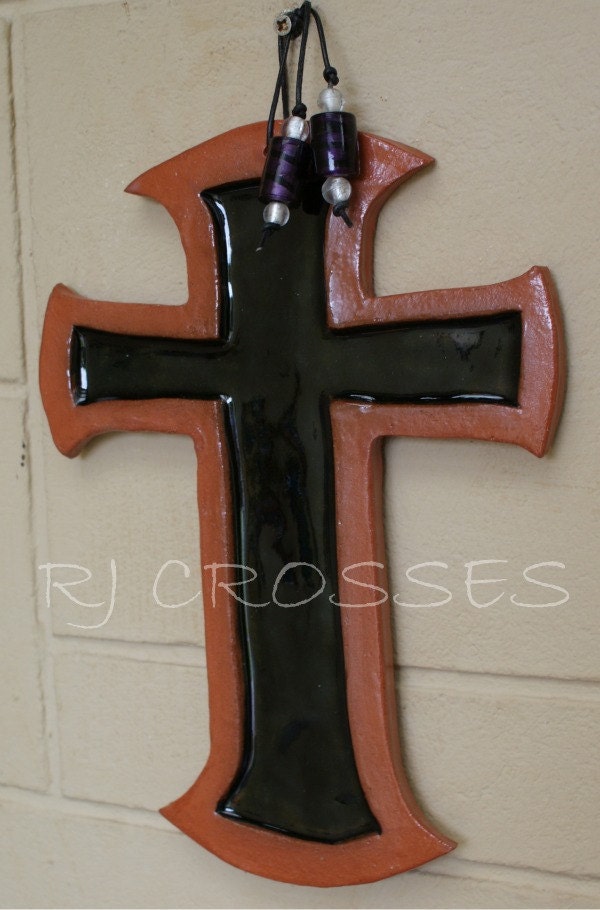 Ceramic cross decorative wall hanging