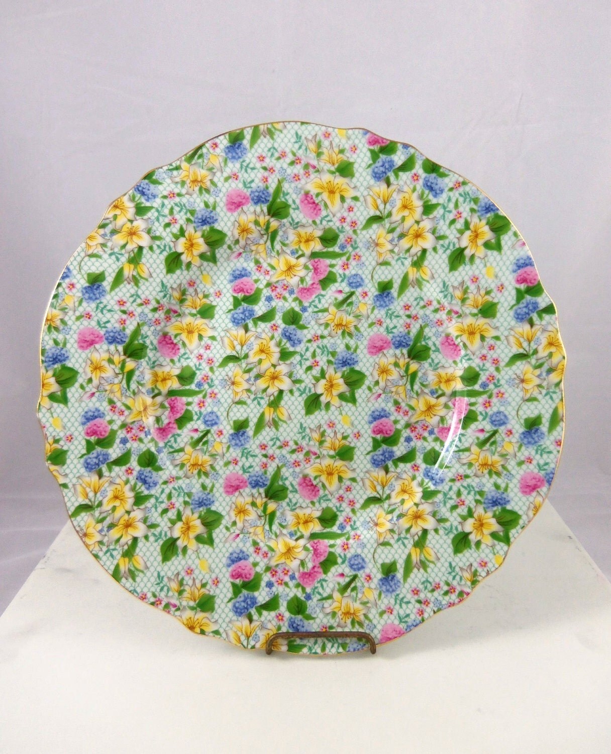 Chintz Flower Pattern Dish Two's Company Vintage China
