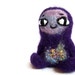 Needle Felted Monster, Cute Amigurumi Felt Monster, Miniature Soft Sculpture (Lobelia Grapeseed)