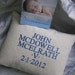 BABY Canvas Name Date Pillow. CUSTOM w 3-D Shamrocks