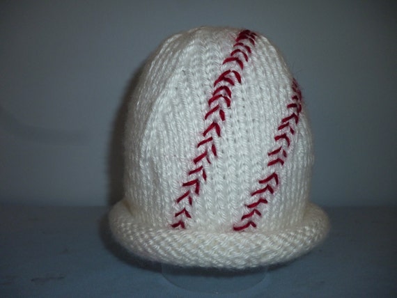 Items similar to knitted baby BASEBALL hat on Etsy