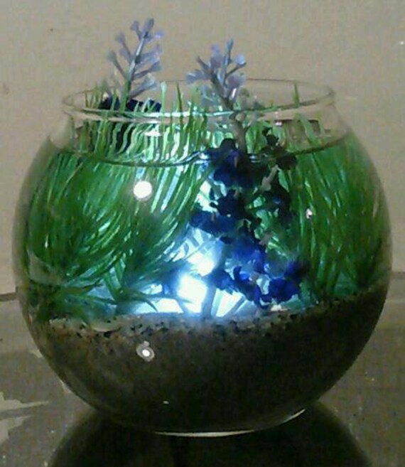 Items similar to Glass Wedding Centerpiece, Fishbowl Vase Candle Holder