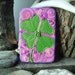 Clover Cigarette Case Wallet - OOAK "Lucky Clover" Metal Tin Hand-Decorated with Polymer Clay