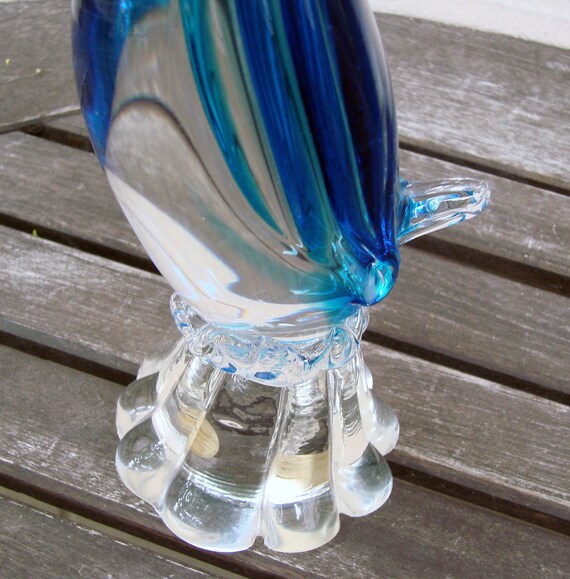 Murano Glass Bird Decor Blue Bird Glass Bird Italian Glass