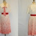 XXL Vintage Dress w Ombre Red and Cream Print